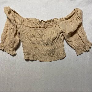 Beige Botany Crop Top Tan Medium